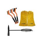 Set pentru îndepărtarea zgurii de sudură cu mănuși, ciocan și 3 perii
