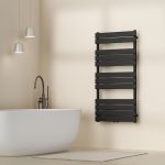 Calorifer portprosop baie Voss negru 120x60 cm, 12 lamele