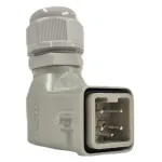 Conector industrial dreptunghiular 4 poli STE HDC-HA-004M, IP65, 90°