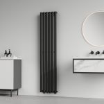 Radiator vertical de baie Nore, negru, 160x36 cm, 636W, otel
