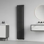 Radiator vertical de baie Nore, negru, 160x36 cm, 636W, otel