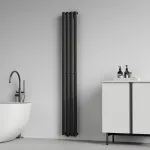 Radiator portprosop vertical Nore negru 180x24 cm, 484W, otel