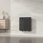 Calorifer decorativ Nore negru 60x60 cm, 449W, otel, montaj pe perete