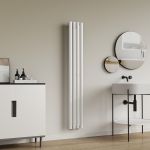 Radiator portprosop vertical Nore alb 160x24 cm, 438W, otel