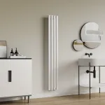 Radiator portprosop vertical Nore alb 160x24 cm, 438W, otel