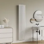 Radiator tubular vertical Nore alb 180x36 cm, 707W, o singură placă