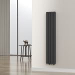 Calorifer design vertical Nore, negru, 160x30 cm, 1006 W, dublu strat