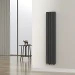 Calorifer design vertical Nore, negru, 160x30 cm, 1006 W, dublu strat