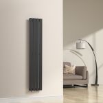Calorifer design vertical Nore negru 160x30 cm, 540W, otel