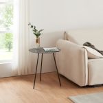 Beistelltisch Sula 53x50cm aus Metall Schwarz [en.casa]