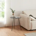 Măsuță laterală Sula din metal negru, 53x50 cm, design modern