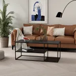 Masă de cafea Solund 120x50x50 cm, negru mat, cu rafturi