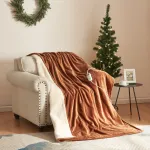 Patura electrica maro 180x130 cm cu 10 trepte de incalzire si timer