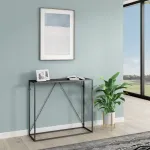 Masă consolă Austevoll 90x30x80 cm neagră, design modern