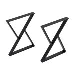 Set 2 picioare pentru masa Karvia din otel, 72x55 cm, negre