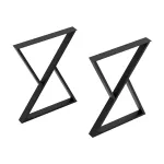 Set 2 picioare pentru masa Karvia din otel, 72x55 cm, negre