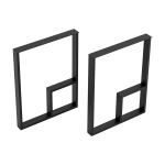 Set 2 picioare pentru masa Kauhava din otel negru, 72x55 cm