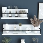 Set 2 rafturi de perete alb/negru Grue, design modern [en.casa]