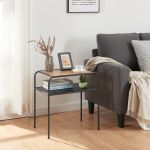 Beistelltisch Krødsherad 55x51x36cm Schwarz/Eiche [en.casa]