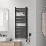 Portprosop electric pentru baie Ringebu 120x50 cm, negru, 500 W