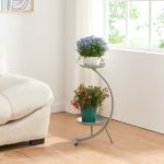 Blumenständer Aalten 61,5x30x25cm Metall Grau [en.casa]