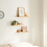 Set 3 rafturi de perete din bambus Gildeskål 40x13x7 cm