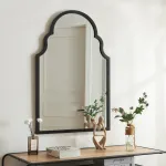 Oglindă de perete Hämeenkyrö 90x60 cm, neagră, [en.casa]