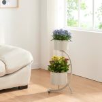 Blumenständer Almelo 63x29x21cm Metall Hellgrau [en.casa]