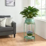 Suport pentru flori Altena din metal verde, 60x27x27 cm