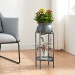 Blumenständer Altena 80,5x40x40 cm Schwarz [en.casa]