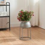 Blumenständer Assen 31,5x19,5 cm Grau [en.casa]