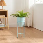 Suport pentru ghiveci Asten din metal, 40,5 x 16 cm, albastru deschis