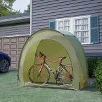 Cort pentru biciclete Bergendal 198x84x160 cm verde, 2 locuri