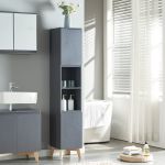 Hochschrank Overath 160x30x30cm Grau [en.casa]