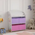 Raft pentru copii Orust cu 4 cutii depozitare și motiv oceanic