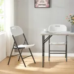 Set 2 scaune pliabile albe Ljusnarsberg, din HDPE, pentru interior si exterior