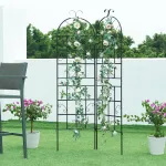 Set 2 spalieri metalici pentru plante cataratoare Barrea 180x50 cm