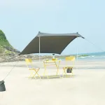 Cort de plajă cu protecție UV 200x200x170 cm gri, pro.tec