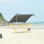 Cort de plajă Bernheze 270x270x210 cm gri, protecție UV