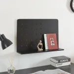 Raft de perete Dønna negru 60x15x40 cm din MDF, [en.casa]