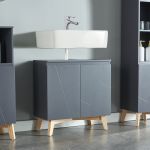 Waschbeckenunterschrank Overath 60x60x30cm Grau [en.casa]