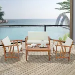 Set mobilier de grădină Brissogne 4 piese din lemn de acacia FSC