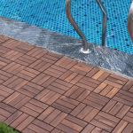 Set 10 dale deck din lemn de acacia maro, montaj click, 30 x 30 cm