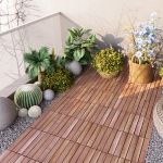 Set 10 dale deck din lemn pentru terasa si balcon, natur, 30x30 cm
