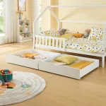 Set 2 sertare de depozitare sub pat Ydre 97,5x92x22 cm alb