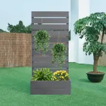 Ghiveci cu paravan de intimitate Heerde 150x72x38 cm, gri, WPC