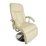 Fotoliu de masaj, alb crem, piele ecologică GartenMobel Dekor