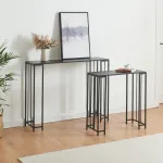 Set 2 mese consolă Ørsta negre, design modern, metal și PAL