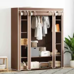 Dulap material textil compartimente și tije 45x150x176 cm maro   GartenMobel Dekor