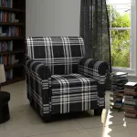Fotoliu cu pernă, negru, material textil GartenMobel Dekor